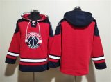 Cheap Men's Washington Wizards Blank Red Navy Lace-Up Pullover Hoodie