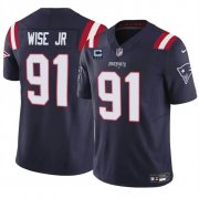 Cheap Men's New England Patriots #91 Deatrich Wise Jr Navy F.U.S.E. With 3-Star C Patch Vapor Limited Stitched Football Jersey