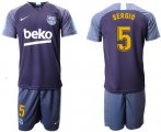 Wholesale Cheap Barcelona #5 Sergio Blue Soccer Club Jersey