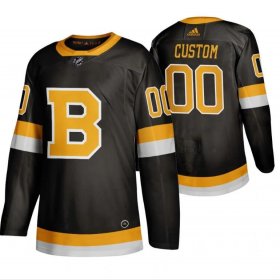 Wholesale Cheap Boston Bruins Custom Black 2019-20 Third Stitched NHL Jersey