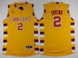 Wholesale Cheap Men's Cleveland Cavaliers #2 Kyrie Irving Revolution 30 Swingman 2015-16 Retro Gold Jersey