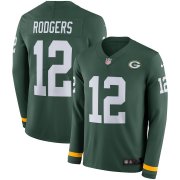 Wholesale Cheap Men's Packers #12 Aaron Rodgers Green Team Color Men's Stitched NFL Limited Therma Long Sleeve Jersey