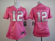 Wholesale Cheap Nike Packers #12 Aaron Rodgers Pink Women's Be Luv'd Stitched NFL Elite Jersey