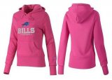 Wholesale Cheap Women's Buffalo Bills Authentic Logo Pullover Hoodie Pink