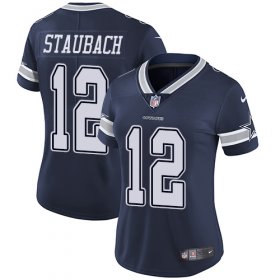 Wholesale Cheap Nike Cowboys #12 Roger Staubach Navy Blue Team Color Women\'s Stitched NFL Vapor Untouchable Limited Jersey