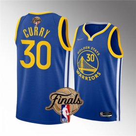 Wholesale Cheap Men\'s Golden State Warriors #30 Stephen Curry Royal 2022 Finals Stitched Basketball Jersey