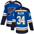 Wholesale Cheap Adidas Blues #34 Jake Allen Blue Home Authentic Stitched Youth NHL Jersey