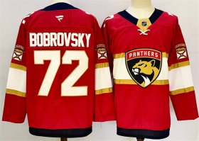 Cheap Men\'s Florida Panthers #72 Sergei Bobrovsky Red 2024-25 Home Stitched Hockey Jersey