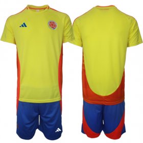 Cheap Men\'s Colombia Custom Yellow Red 2024-25 Home Soccer Jersey Suit