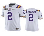 Wholesale Cheap Men's LSU Tigers #2 Justin Jefferson White 2020 National Championship Game Jersey