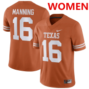 Cheap Women's Texas Longhorns #16 Arch Manning Orange Stitched Jersey