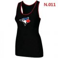 Wholesale Cheap Women's Nike Toronto Blue Jays Big Logo Tri-Blend Racerback Stretch Tank Top Black