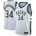 Cheap Youth Milwaukee Bucks #34 Giannis Antetokounmpo White NBA Swingman Jersey