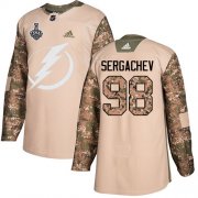 Wholesale Cheap Adidas Lightning #98 Mikhail Sergachev Camo Authentic 2017 Veterans Day 2020 Stanley Cup Final Stitched NHL Jersey