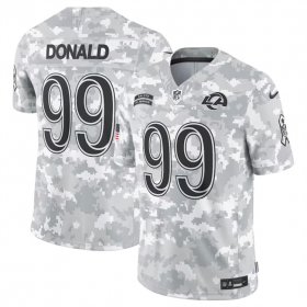 Men\'s Los Angeles Rams #99 Aaron Donald 2024 Arctic Camo Salute To Service Limited Stitched Football Jersey