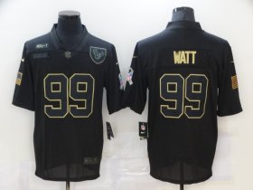 Wholesale Cheap Men\'s Houston Texans #99 J.J. Watt Black 2020 Salute To Service Stitched NFL Nike Limited Jersey