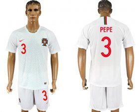 Wholesale Cheap Portugal #3 Pepe Away Soccer Country Jersey