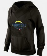 Wholesale Cheap Women's Los Angeles Chargers Big & Tall Critical Victory Pullover Hoodie Black