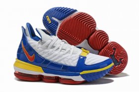 Wholesale Cheap Nike Lebron James 16 Air Cushion Shoes Superman White Blue