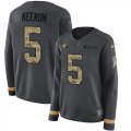 Wholesale Cheap Nike Browns #5 Case Keenum Anthracite Salute to Service Women's Stitched NFL Limited Therma Long Sleeve Jersey