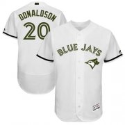 Wholesale Cheap Blue Jays #20 Josh Donaldson White Flexbase Authentic Collection Memorial Day Stitched MLB Jersey