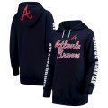 Wholesale Cheap Atlanta Braves G-III 4Her by Carl Banks Women's Extra Innings Pullover Hoodie Navy