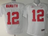 Wholesale Cheap Alabama Crimson Tide #12 Namath White Jersey