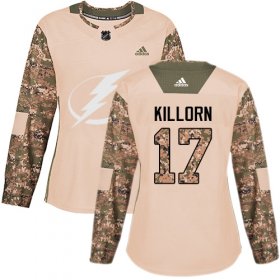 Wholesale Cheap Adidas Lightning #17 Alex Killorn Camo Authentic 2017 Veterans Day Women\'s Stitched NHL Jersey