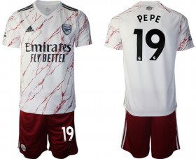 Wholesale Cheap Men 2020-2021 club Arsenal away 19 white Soccer Jerseys