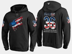 Wholesale Cheap Coyotes #36 Christian Fischer NHL Banner Wave Usa Flag Black Hoodie