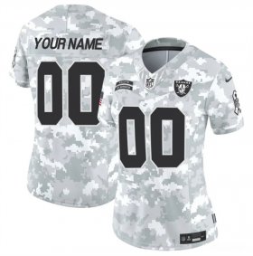 Cheap Women\'s Las Vegas Raiders Active Player Custom 2024 F.U.S.E Arctic Camo Salute To Service Limited Stitched Jersey(Run Small)