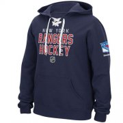 Wholesale Cheap New York Rangers Reebok Stitch Em Up Lace Hoodie Blue