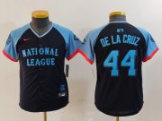 Youth Cincinnati Reds #44 Elly De La Cruz Navy 2024 All Star Limited Stitched Jersey