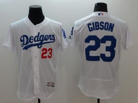 Wholesale Cheap Dodgers #23 Kirk Gibson White Flexbase Authentic Collection Stitched MLB Jersey