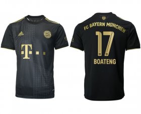 Wholesale Cheap Men 2021-2022 Club Bayern Munchen away aaa version black 17 Adidas Soccer Jersey