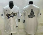 Cheap Men's Los Angeles Dodgers White Team Big Logo Cool Base Stitched Baseball Jersey