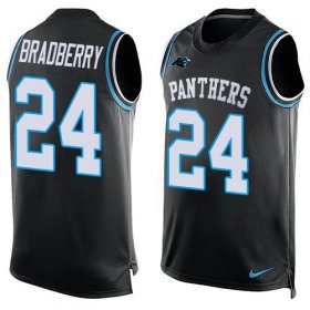 Wholesale Cheap Nike Panthers #24 James Bradberry Black Team Color Men\'s Stitched NFL Limited Tank Top Jersey