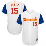 Wholesale Cheap Team Venezuela #15 Salvador Perez White 2017 World MLB Classic Authentic Stitched MLB Jersey