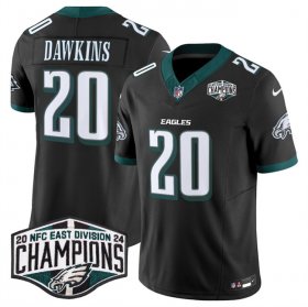 Cheap Men\'s Philadelphia Eagles #20 Brian Dawkins Black 2024 New NFC East Champions F.U.S.E. Vapor Untouchable Limited Stitched Football Jersey