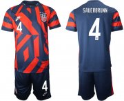 Wholesale Cheap Men 2020-2021 National team United States away 4 blue Nike Soccer Jersey