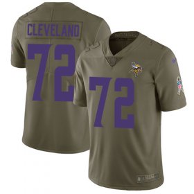 Wholesale Cheap Nike Vikings #72 Ezra Cleveland Olive Men\'s Stitched NFL Limited 2017 Salute To Service Jersey