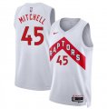 Men's Toronto Raptors #45 Davion Mitchell White Association Edition Stitched Basketball Jersey