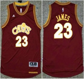 Wholesale Cheap Men\'s Cleveland Cavaliers #23 LeBron James Revolution 30 Swingman 2015-16 Red Jersey