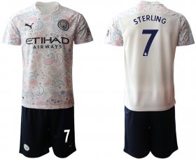 Wholesale Cheap Men 2020-2021 club Manchester City away 7 white Soccer Jerseys