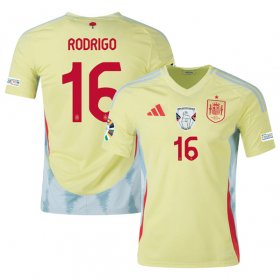 Men\'s Spain Team #16 Olivia Rodrigo Yellow 2024 Away Soccer Jersey