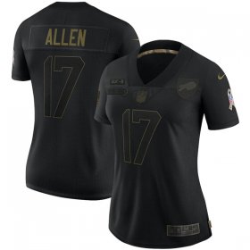 Wholesale Cheap Women\'s Buffalo Bills #17 Josh Allen Black Salute To Service Limited Stitched NFL Jersey