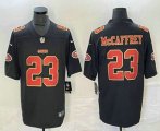 Cheap Men's San Francisco 49ers #23 Christian McCaffrey Black Red 2021 Vapor Untouchable Stitched Limited Jersey