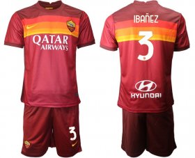 Wholesale Cheap Men 2020-2021 club Roma home 3 red Soccer Jerseys