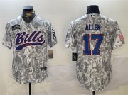 Cheap Men's Buffalo Bills #17 Josh Allen 2024 Arctic Camo Salute To Service Stitched Baseball Jersey