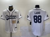 Cheap Men's Dallas Cowboys #88 CeeDee Lamb White 2022 Olive Salute To Service Cool Base Stitched Baseball Jersey